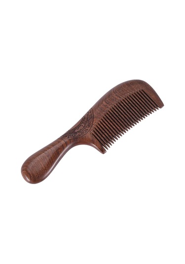 Unisex Sandal Ağacı Tarak Kadın Erkek Ev Seyahat Ahşap Anti-statik Ince Diş Tarak Ahşap Saplı Saç Tarağı