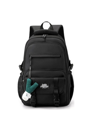 Oxford Kumaş Su Geçirmez Okul Çantası Büyük Kapasiteli Kız Sırt Çantası - Siyah Siyah