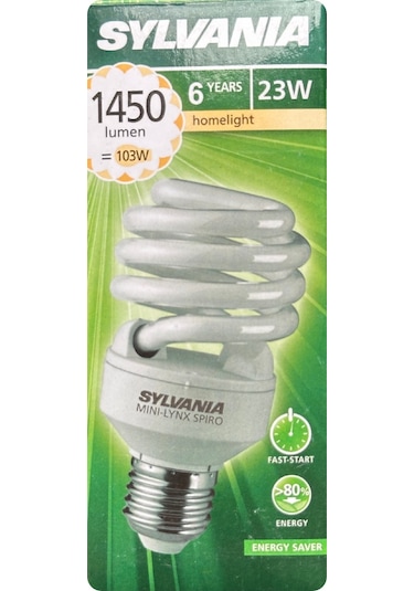 Sylvania 23w 103w 2700k Sarı Işık E27 Duylu Kalın Duy Tasarruflu Ampul
