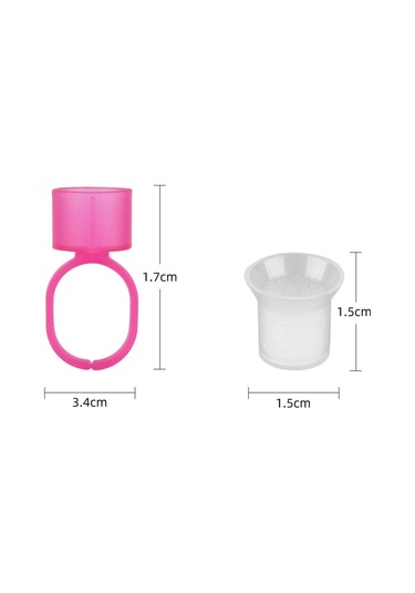 Teltree 50 Adet Tek Kullanımlık Dövme Mürekkep Kabı + 5 Halka İle Mikroblad Ve Pigment Saklama Seti