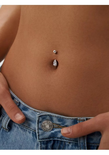 Marıola 925 Gümüş Göbek Piercingі 165876059 Gri