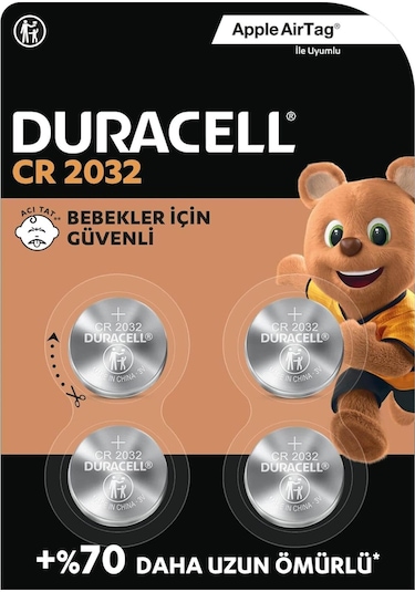 Duracell CR2032 3V Lityum Düğme Pil 4'lü Paket