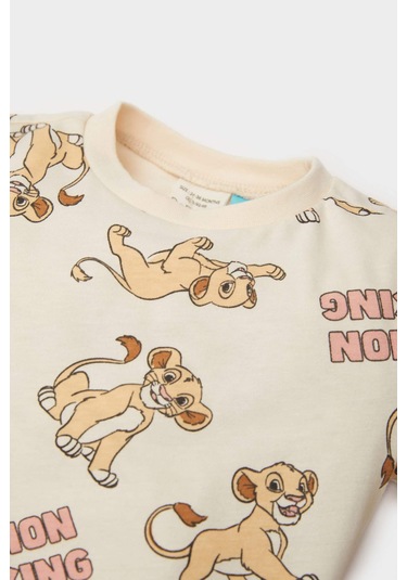 DeFacto Erkek Bebek Disney Lion King Pijama Takımı Kısa Kollu Penye Üst Beli Lastikli Şort E4775A525SMOG579 Turuncu