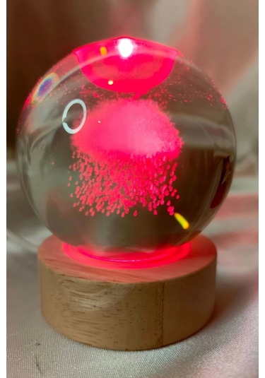 3d Led Işık Cam Küre Çok Işıklı Yağmur 7 Cm Kablolu