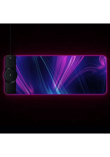 K9186 Kablosuz Şarj Cihazlı Çok Fonksiyonlu Rgb Aydınlatma Mouse Pad Renkli