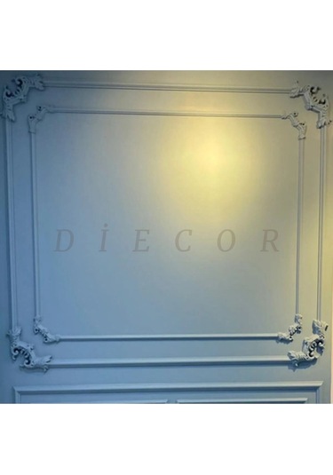 Diecor Dekoratif Polimer 2,5 Cm Duvar Çıtası Uyumlu Köşe Motifi Gümüş 2,5 Cm Model:xa28