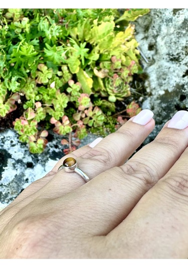 Elana Doğal Kaplan Gözü Yüzüğü 218925039 Gri