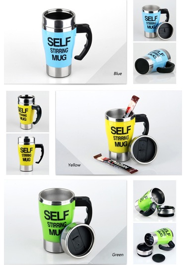 Yaleker 350ml Otomatik Karıştırıcı Bardak - Çelik Paslanmaz Kahve, Süt, Protein Tozu Ve İçecekler İçin Akıllı Elektronik Karıştırıcı Kadeh Mavi