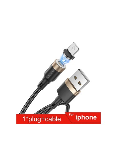 Uslıon 5a Hızlı Şarj Manyetik Kablo Tip-c/micro Usb Led Iphone Uyumlu 14 Xr Samsungkoyu Gri1m