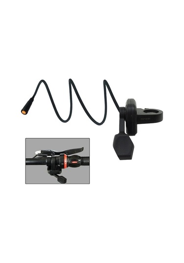 Pazly Elektrikli Bisiklet Scooter İçin Su Geçirmez Siyah Başparmak Gaz Siyah