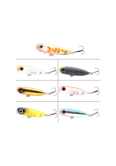 Valkyrie 7 Adet Zıpır Rapala Olta Yem Seti - 4.8cm - 3.8gr Bilyalı 3d Göz Karbon Çelik İğne 7 Farklı Renk