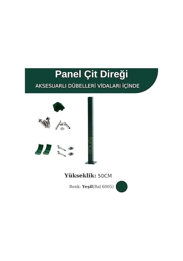 Profil Direk 50 Cm - Çim Çit Direği Panel Çit Direği