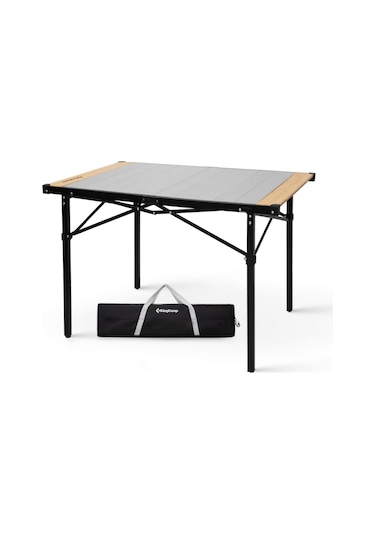 Kingcamp Granite Pro M 102x70 Katlanır Lux Kamp Masası Ahşap - Gri