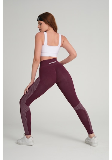 Wind Serisi Mürdüm Kalçası Büzgülü Push Up Tayt