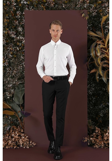 Efor P 1136 Slim Fit Siyah Klasik Pantolon Siyah
