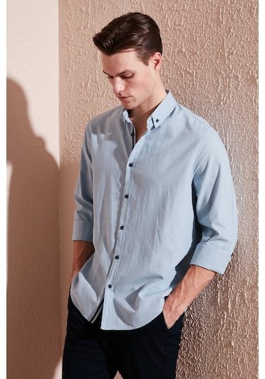 Buratti Pamuklu Regular Fit Düğmeli Yaka Erkek Gömlek Cf20S111871 Aqua