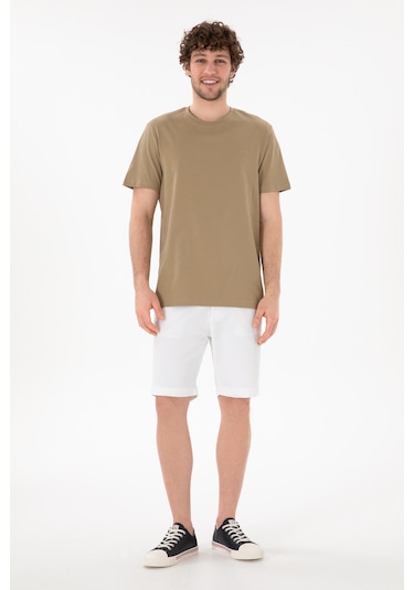 U.S. Polo Assn. Erkek Regular Fit Bisiklet Yaka Haki Basic Tişört 50305928-VR027 U.S. Polo Assn. Erkek Regular Fit Bisiklet Yaka Haki Basic Tişört 50305928-VR027