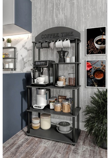 Bollente Dekoratif Kişiye Özel Isminize Özel Kahve Köşesi Siyah 34cmx69cm Siyah