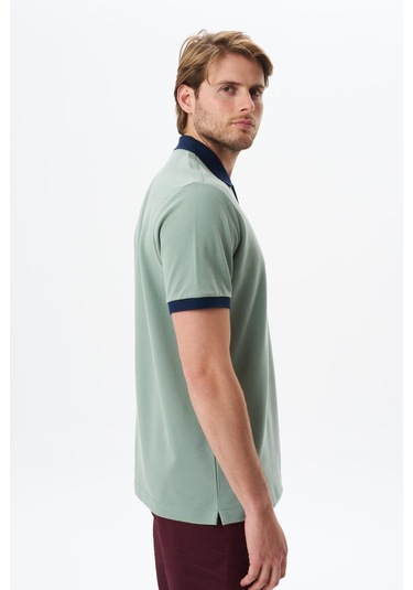 Arma Erkek Regular Fit Basic % 100 Pamuk Pike Fermuarlı Polo Yaka Tişört Y29374354302 Yeşil