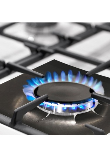 Siyah Renk Ocak Koruyucu Folyo Yanmaz Yapışmaz 4'lü Set Çok Renkli