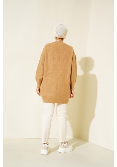 Bigdart 15768 Tesettür Triko Hırka - Vizon 001