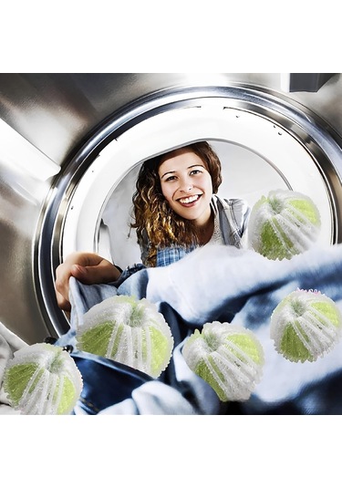 Springsun 12'li Tekrarlı Kumaş Tüylü Toplar - Çamaşır Makinesi İçin Kedi/köpek Tüyü Ve Kir Trap Edici Temizlik Topları Beyaz-mavi + Beyaz-sarı