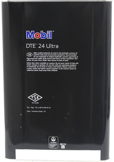 Mobil Dte 24 Ultra Iso Vg 32 Üstün Performanslı Hidrolik Yağı 16 L