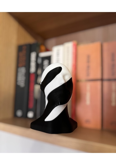 Siyah Beyaz Soyut Kadın Büstü - Dekoratif Sanat Eseri
