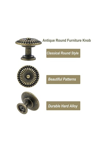 Vintage Çekmece Kulpları Eski Mobilya, 24mm Yuvarlak Retro Mutfak Mobilyası Düğmeleri Dolap Kapısı Mutfak Dolabı Banyo Kullanışlı Dolap 8