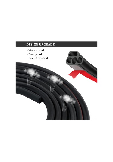 Lemestar Araç Lastik Kontur Bandı - 4 Delikli 5 Metre Korumalı Stok - Toz/su Engelleme, Ses Yalıtımı, Dayanıklı Sıkma Telli