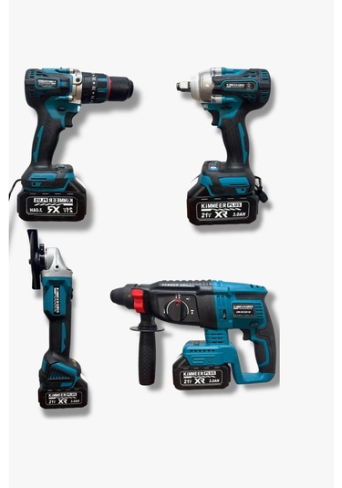 Melzo Germany MLZ5678 4'lü Matkap Seti Mavi/Siyah