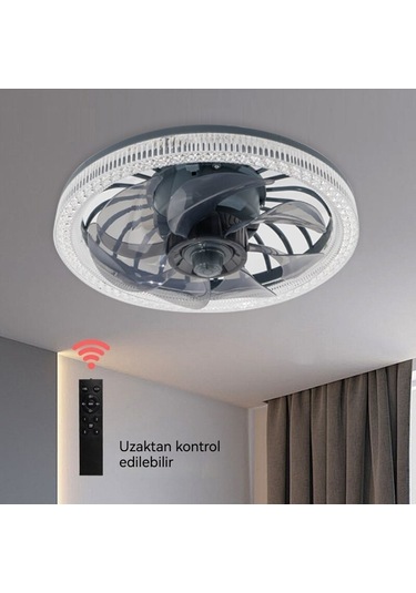 Yeni Sessiz Fan Lambası Uzaktan Kumandasız Karartma Yatak Odası Ev Basit Hepsi Bir Arada Tavan Vantilatörü Lambası