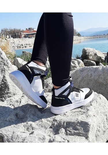 Dunlop 2243 Beyaz-Siyah Fuspetli Ortapedik Boğazlı Spor Ayakkabı AYKSAYAK-000505