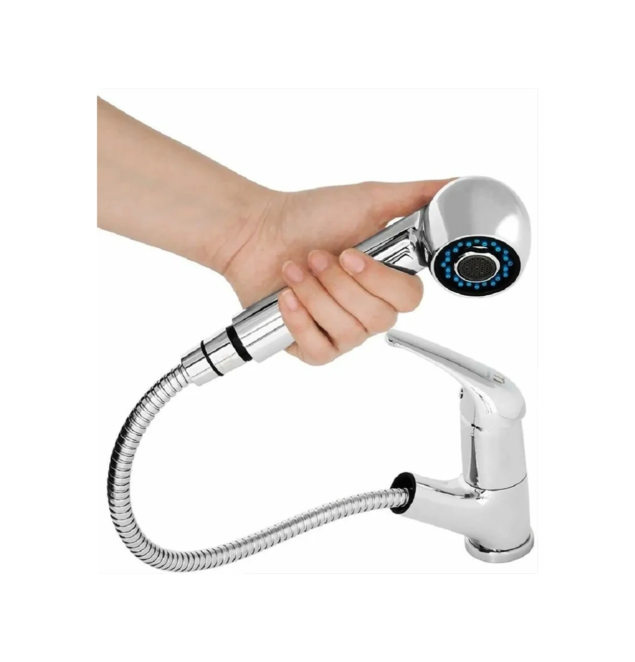 Santehvill' Çift Modlu Musluk İçin Çekilebilir Sulama Başlığı 305874578 Krom