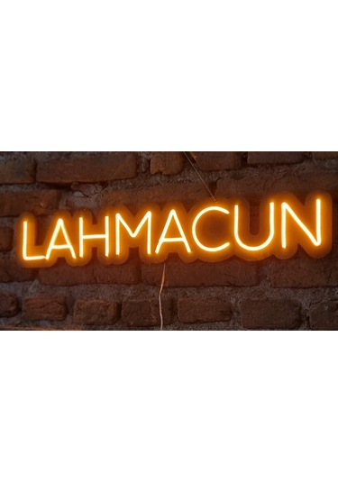 Lahmacun Neon Ledli Duvar Aydınlatması Siyah
