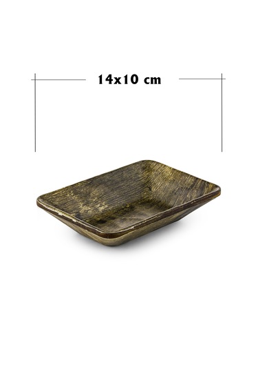Rölyefli Hibrit Ahşap Köş. Kayık 10x14 Cm 3 Adet Altın