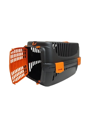 Pribor Kedi Köpek Evcil Hayvan Taşıma Çantası Box Orta Boy Çok Fonksiyonlu Siyah-turuncu