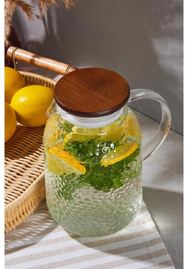 Savio Buzlu Şeffaf Wood Sürahi 1900 Ml