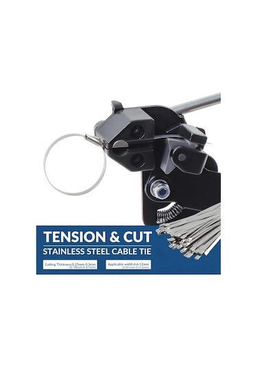 Xuweiwei 1 Adet Mavi 12mm Genişlik Metal Bağlantı Lastiği Sıkma Kesme Paslanmaz Çelik Kablolu Bağlama Pensesi