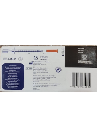 Bd Micro-Fine İnsülin Enjektörü 1Ml 1 Paket 100 Adet