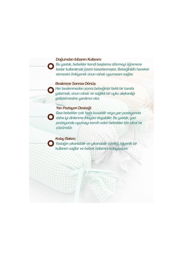 Mordesign Bebek Yuvarlanma Önleyici Yastık, Yenidoğan Yan Yatış Yastığı, Puffs Serisi Gri Zg987-2