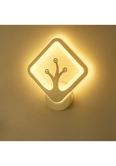Ranyeek 3066 Model Duvar Lambası - 12w Led Isık Kaynağı 3000k Sıcak Beyaz - 85-265v Geniş Voltaj - Akrilik Ve Demir Malzeme - Yatak Odası, Oturma Odası Için Sıcak Beyaz