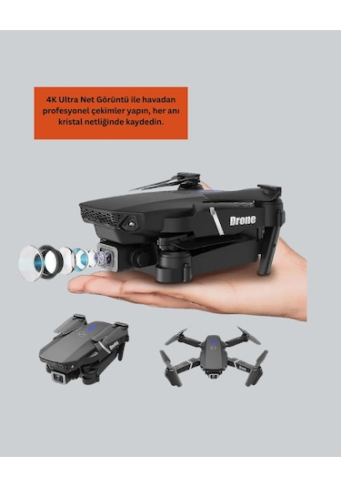 Yükseklik Sabitlemeli Katlanabilir Drone 1080p 4k Kamera Seçenekli -