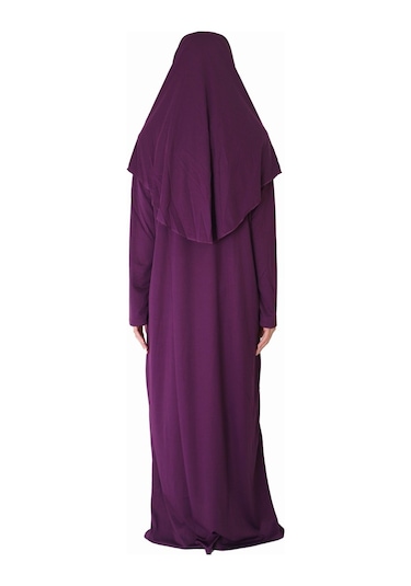 Mürdüm Fermuarsız Namaz Elbisesi Mürdüm