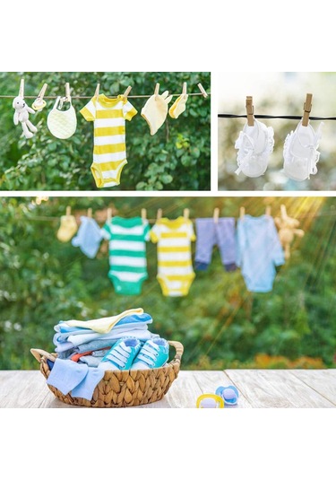 Maiyame 100 Adet Doğal Bambü Çamaşır Klembi - Dayanıklı, Hafif, İç/içeri Dışarı Kullanım - Dekoratif Ve Pratik Kullanım Seçenekleri Ahşap Renkli