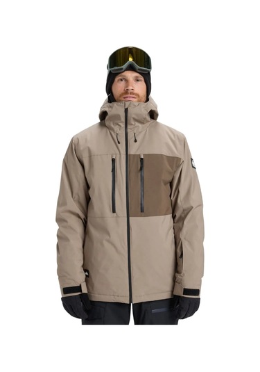 Quiksilver Quıksılver Sycamore Solıd 20k Jk Erkek Fallen Rock - Solid Snowboard Ceketi Eqytj03502-tzc0 Camel