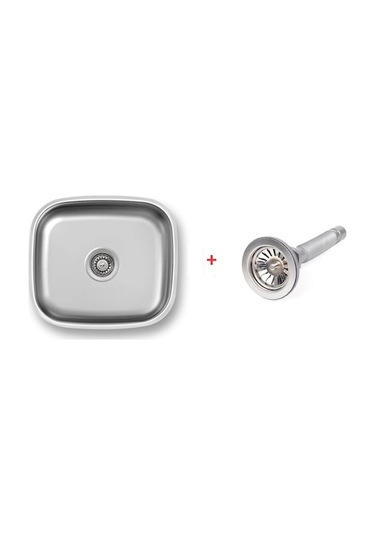 Novahub Bloom Ege Lux Kare Tezgah Altı Eviye 40 X 45 Cm + 430 Kalite Düz Büyük Kafa Sifon Inox