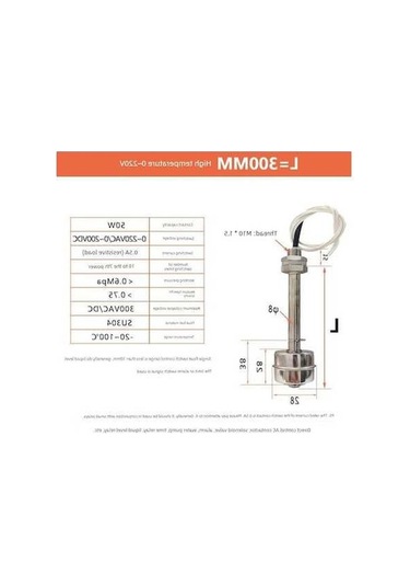 Trendooze Yüksek Sıcaklık Paslanmaz Çelik Şamandıra Anahtarı - 300mm, 220v, Um55350-32, Dış Ticaret Modeli