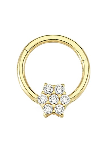 Altın Çiçek Model Circle Helix Piercing As86Pc Altınsepeti Sarı