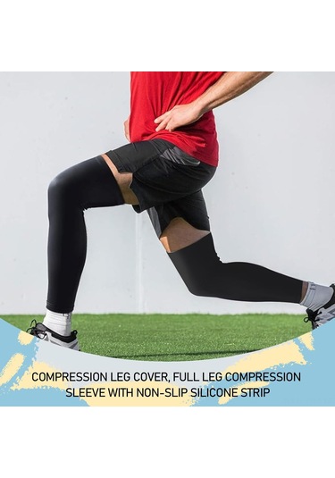 Geeksen Kadın Erkek Spor Knee Pad: Yazlık Buz İpi Güneş Koruyucu, Nefes Alıcı Bisiklet Koşu Çorap Kılıfı - Siyah 2 Çift Siyah